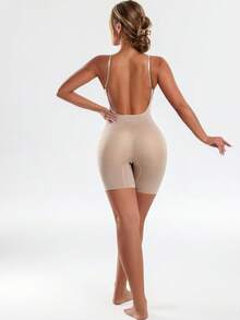 Tuta da donna sexy, elegante, comoda e resistente, di colore unito, adatta per tutte le stagioni - Albicocca - Visualizzare 6