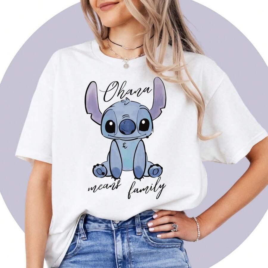 Disney Stitch TShirt | Disney Sweatshirt | Stitch Beach TShirt | Disney Vacation | Lilo And Stitch Clothes -- Disneys Disneyland Paris The Magic Kingdom Disneyesque B6Holiday Gifts Valentine's Day Gifts Earth Day Gifts Oktoberfest Gifts Summer Bank Holiday Gifts - trắng - Xem 1