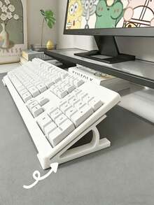 2pcs/Set Multi-Functional Computer Stand, Desktop Computer Stand, Portable Non-Slip Computer Stand, Multi-Functional Computer Stand Accessories, Keyboard Stand, Typing Lift Stand, Keyboard Tilt Stand, Universal Keyboard Support Stand, Compatible With All Keyboards - Multicolor - View 3