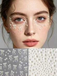 1 pièce Ensemble de décoration de visage style Y2K avec papillon et étoile, associé à des pierres de visage en perle 3D, offrant un effet de maquillage radieux et éclatant. Le design mignon et doux convient pour les fêtes de filles, les anniversaires, les festivals de musique, etc. Aucun outil supplémentaire nécessaire, il suffit de coller et de porter pour créer un look de jolie fille douce, également idéal pour le cosplay ou la tenue de carnaval, et devenir facilement le point de mire de l'occasion. - Multicolore - Voir 1