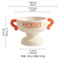 World Cup Trophy Pet Bowl Ceramic Cat Bowl Dog Bowl Dog Basin Cat Bowl Canned Food Bowl Snack Bowl High Pet Water Bowl Food Bowl Hygienic Easy To Clean - 160ml - View 7