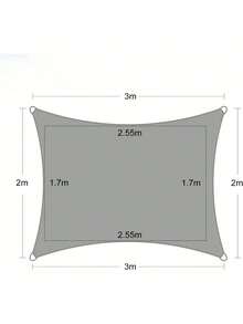 Rectangular Shade Net Made Of Breathable High-Density Polyethylene (HDPE) Shade Fabric (185 G/M²), With UV Protection, Suitable For Terraces, Gardens, Patios And Outdoor Areas. - Grey - View 6