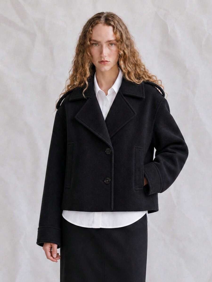OUTTA BOX Casual Versatile Short Stand Collar Jacket, Autumn/Winter - Black - View 1