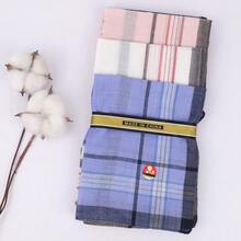 3pcs, Versatile Minimalist Unisex Light-Colored Plaid Striped Breathable Handkerchiefs, Practical Soft Absorbent Stain-Resistant Small Square Towels For Wiping Sweat, Durable Exquisite Compact Portable Pocket Handkerchiefs, Ideal Father's Day Gift - Multicolor - View 1