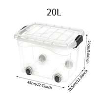 Plastic storage boxes with transparent pulleys, multi-functional stackable storage bins, large lidded storage containers and organizer boxes. Available in multiple sizes, they are sturdy, durable and not ea to form. clothes, sweaters, snacks, sundries, documents, books, office supplies and cleaning tools, and are suitable for bedrooms, living rooms, storage rooms, pantries, offices, garages, kitchens and other places. - 查看 14
