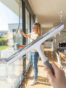 1pc High-Quality Multi-Function Scraper, Powerful Efficient Scratch-Free Glass Cleaning Brush, Soft Scraper, Multi-Purpose Cleaning Tool, Premium Handheld Multi-Use Wide Squeegee, Ultra-Durable Window Glass Cleaning Brush, Glass Scraper, Household Cleaning Tool, Suitable For Bathroom, Shower Door, Window, Kitchen, Mirror, Countertop, Floor, Home, Office - Multicolor - View 3