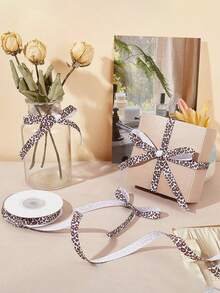 1pc 5 Yards Leopard Print Ribbon, Jungle Hunting Pattern Ribbon For Gift Wrapping,DIY Crafts Hair Bows,Party Decorations,Wreath,Suitable For Jungle Theme Birthday, Hunting Shower, Bachelor Party,Graduation Elegant Bridal Shower Or Fashionable Wedding - Multicolor - View 7