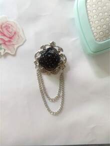 1件歐美風胸針 - 金色合金花朵設計，附仿真寶石鏈條流蘇 - 彩色 - 查看 40