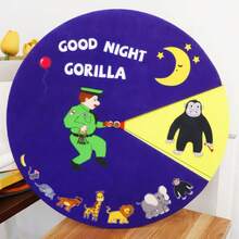 hoojojo 1Pc Good Night Gorilla Felt Story Game Roulette, Interactive Rotating Vocabulary Matching Game, Reading Role Play Learning Activity Props, Storytelling Felt Board Cards, Classroom Interaction Props, Teacher Supplies, Back To School Party Activity - Multicolor - View 7