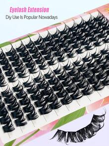 Asiteo 140pcs Cluster False Eyelashes, D Curl, 8-16mm, Exquisite Natural, DIY Makeup Party Daily Charm Eyelash Clusters, Create Natural Or Dramatic Looks, Suitable For Beginners, Perfect For Daily Makeup, Parties, Halloween And Christmas - D - View 4