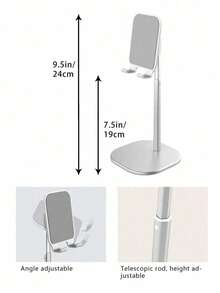Adjustable Metal Sleeve Smartphone/Tablet Desktop Stand, Multi-Angle Live Streaming Stand, Compatible With IPhone And Android Phones, Birthday, Family, Friend Gift, Office, Dorm, Home Use, 360-Degree Rotating Smartphone Stand, Smartphone Holder, Strong Weight-Bearing Capacity - Multicolor - View 4