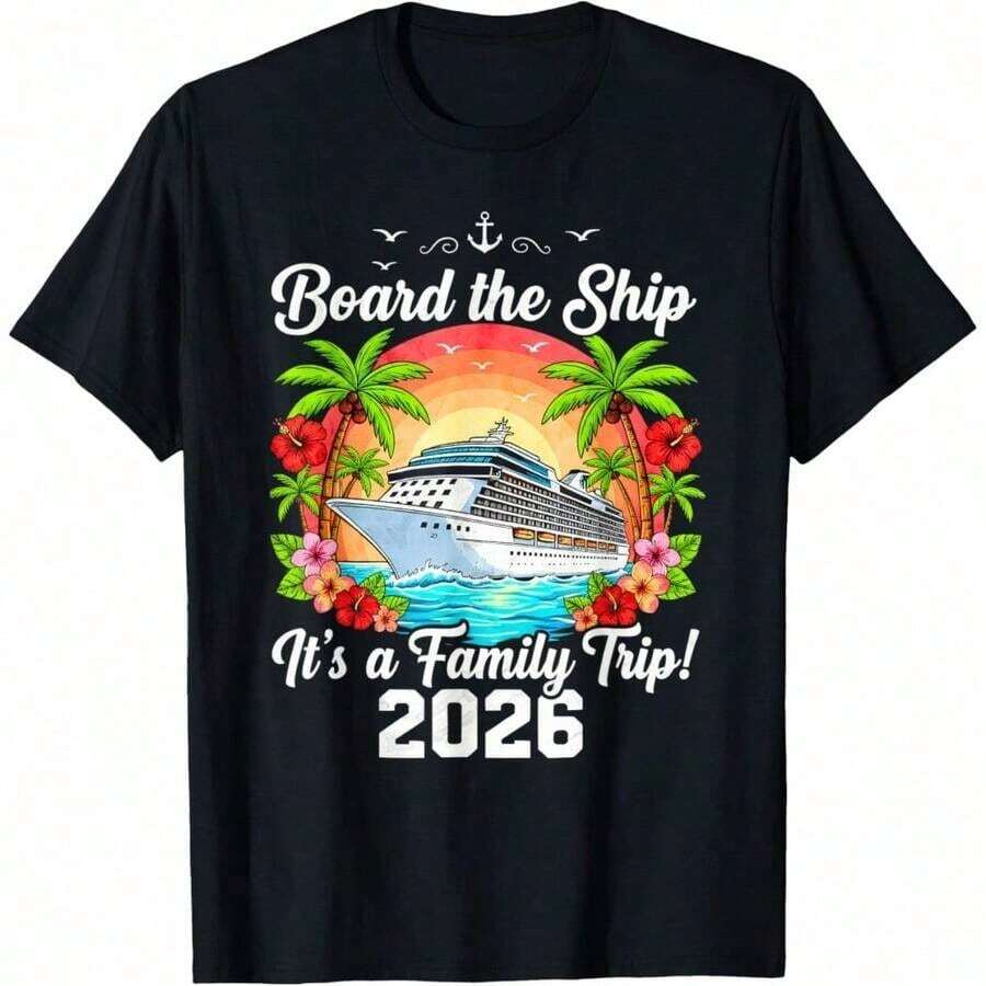 Aborda el Barco, un Viaje 2026 - Camiseta de Crucero a Juego para Grupos DD4U - Negro - Ver 1