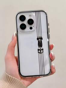 1pc Fashion Personalized Black Stripe Racing Pattern Phone Case, Contrast Color Dual-Layer TPU Shockproof Soft Cover Compatible With Apple 11/12/13/14/14Plus/15/15Plus/16/16Plus/17/17Pro - Multicolor - View 4