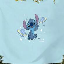 Disney Lilo & Stitch Cosmic Aesthetic Tapestry, Cute Light Blue Space Wall Hanging, Soft Fabric Backdrop For Bedroom, Party & Photography - 0 - View 3