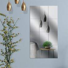 6pcs/10pcs Self-Adhesive Acrylic Mirror Wall Stickers - Flexible Non-Glass Decorative Patches, Suitable For Home And Wedding Decor, Perfect For Table Centerpieces - Silver - View 8