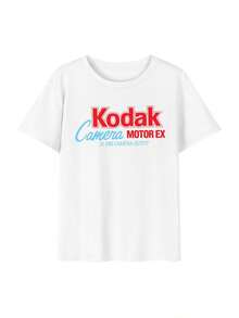 200g 100% Cotton T-Shirt, 2026 Women's Summer Fashion Cartoon Print Short Sleeve T-Shirt, Couple Style, Innerwear/Outerwear, Office Casual Round Neck Short Sleeve Top - White {Fun T-shirt/Women's Summer Clothing} - View 3