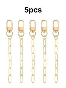 5/10pcs Gold Keychain Making Kit, Key Ring Swivel Snap Hook Chains, Keychain Bag Charm Kits For DIY Crafts, Jewelry Making Supplies - Chain - View 9