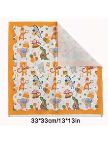 20/40pcs Animal Pattern Colorful Printed Napkins, Jungle Theme Party Disposable Double Layer Colorful Square Paper Napkins, Suitable For Outdoor Birthday Party, Cocktail Decoration And Restaurant Use - Multicolor - View 8
