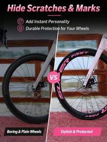 Miếng dán bánh xe đạp đường trường sợi carbon, decal cá nhân hóa sáng tạo, băng dán vành vinyl chống nước, sọc phản quang độ hiển thị cao, phụ kiện xe đạp, xe đạp leo núi, đua xe, độ xe đạp - A - Xem 9