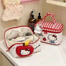 SANRIO 官方授權三麗鷗系列紅蘋果 Hello Kitty 化妝包，可愛刺繡圖案，精湛工藝，大容量收納袋，多款可選 - 查看 3