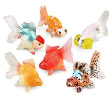 2.36-3.15 英吋長逼真鍛造燕尾金魚、泡泡眼獅頭金魚模型、迷你金魚錦鯉、海洋主題靜態裝飾、無底座 PVC 雕像、非常逼真的魚缸裝飾 - 多色 - 查看 2