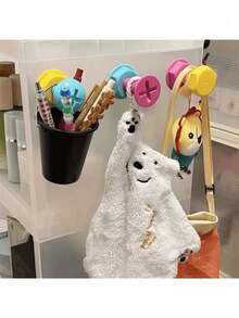 1pc Creative Cute Screw Wall Door Adhesive Hook, No Drilling Required, Strong Load-Bearing Capacity, Strong Adhesion Without Damage, Suitable For Home, Bathroom, Kitchen, Entryway And Dormitory, Can Hang Bathrobes, Keys, Bags, Hats And Small Accessories, Modern Minimalist Design, Easy To Remove, Bathroom Decoration And Accessories, Entryway Furniture, Bedroom Accessories - Multicolor - View 5