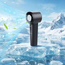 Ventilador de mano con paquete de hielo MINISO, ventilador personal recargable de 3000mAh, ajuste sin escalones de 1-120 velocidades, velocidad máxima de 10100RPM - negro - Ver 12