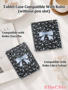 1pc Blue Rose Bowknot Pattern Kindle Transparent Protective Case, Anti-Fall,Full Coverage Clear Case, Silicon Soft Shell, Compatible With Kindle 11th Gen 2022/Kindle Paperwhite 12th Gen 2024/Kindle Colorsoft Signature Edition,Clara Colour/Bw/2E,Back To School | Office & Study Supplies | Great Gifts. - Multicolor - View 8