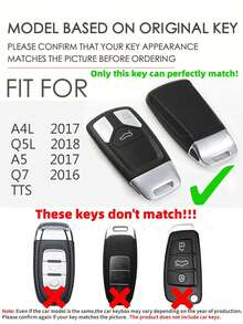 1pc TPU Material Car Key Protective Cover, Custom Fit Key Shell, Compatible With Audi A4 B9 A5 A6 8S 8W Q5 Q7 4M S5 S7 TT Models - A - View 4