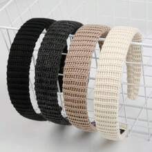 Yqq AIBFRID Women's Headbands, Wide Knitted Headbands, Modern Non-Slip Hairband For Women, Fashionable Neutral Headband, Hair Accessories, 4 Pieces - 復古頭飾 - 查看 1