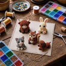 DIY Animal Beading Kit, Cute Bead Craft Animal Set With Colorful Beads And Instructions, Handmade Creative Jewelry Art Craft Kit, DIY Animals Beadwork Craft Kits For Adults - Raccoon - View 3