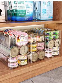 4/2/1pc Stackable Cat Food Storage Box, Large Capacity, With Handle, Cat And Dog Toy Storage, Cat And Dog Food Storage, Suitable For Cat And Dog Treats, Kitchen, Refrigerator And Cabinet Storage Container. - Clear - View 4
