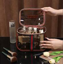 Waterproof Retro New Large Capacity Waterproof Handbag, Fashionable And Luxurious High-End Cosmetic Bag/Toiletry Bag - 無色 - 查看 4