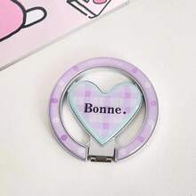 1pc Colorful Heart-Shaped Magnetic Magsafe Phone Holder, Foldable Portable Desktop Stand, Niche Korean Style - Multicolor - View 6