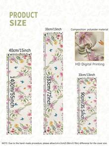 1 pieza Camino de mesa con estampado floral estilo campo francés, mantel rectangular minimalista moderno para cocina, mesa de comedor, fiesta, decoración de boda, de tela tipo lino lavable, adecuado para entrada, reuniones en el hogar, mesa de café, sala de estar - Multicolor - Ver 9