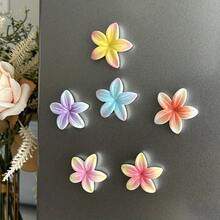 6個/12個可愛雞蛋花冰箱磁鐵，樹脂材質花朵冰箱磁鐵，適合廚房裝飾、家居裝飾、房間和桌面配件，廚房必需品 - 雞蛋花 - 查看 3