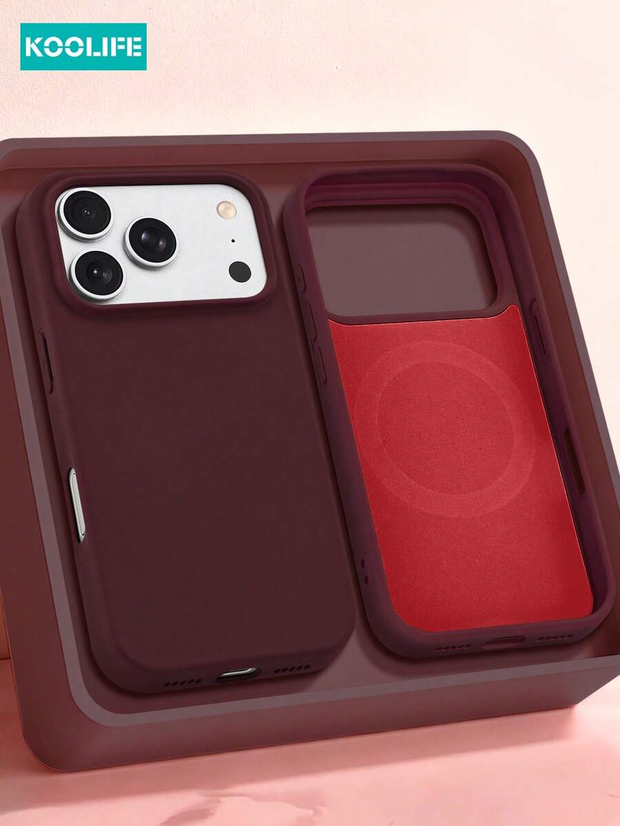 Koolife 紫色极简 TPU 手机壳，液态硅胶磨砂保护套，防震亲肤，兼容 Apple 17/17Pro/17ProMax/16/15/14/13/12/11