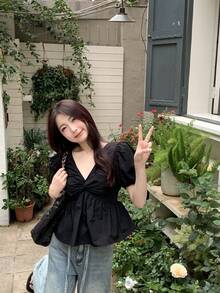 Women Blouses & Shirts - Black - View 6