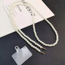 Long Pearl Phone Lanyard, High-Quality Phone Case Strap, Sturdy Crossbody Necklace Phone Charm - Multicolor - View 4