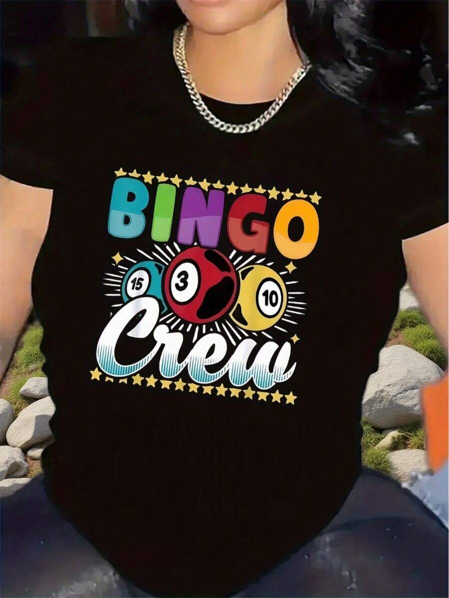 Women's T-Shirt For Spring And Summer - Hitam - View 1