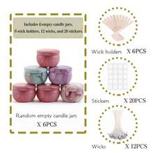6 Sets/44 Pieces Printed Candle Jar Set With Lids, DIY Candle Making Kit Suitable For Beginners, Home Decor Handmade Craft Gift - 6Sets-44Pcs - View 8