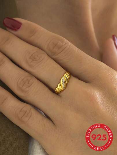 1 pezzo Anello in argento sterling 925 di lusso e creativo a forma di corno di bue, adatto per la decorazione quotidiana delle donne, può anche essere un accessorio da festa, anello di alta qualità per signore, regalo di gioielleria raffinato
