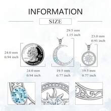 Collar para parejas para 2 regalos de joyería de sol y luna - Abril y febrero - Ver 6