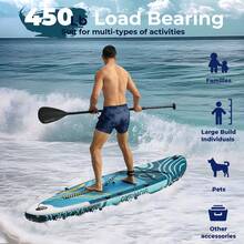 335cm Stand Up Paddle Board With All Accessories Kits, Premium Inflatable SUP Paddleboard With Hand Pump,Backpack,Non-Slip Deck For Adults & Youth Of All Levels - Mint Green - View 8