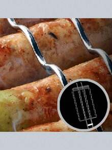 Stainless Steel BBQ Basket - Suitable For Sausages, Picnics And Camping - Essential Camping BBQ Accessory | Stainless Steel Material | Durable And Sturdy, Sausage Rack - Multicolor - View 5