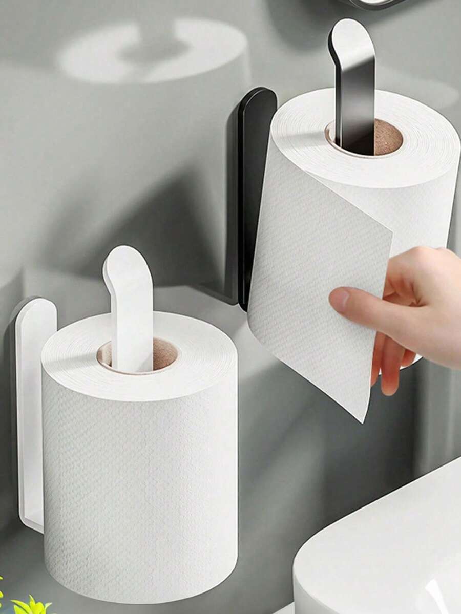 Self-Adhesive Toilet Paper Holder, Wall-Mounted Toilet Paper Rack, Multi-Function Toilet Paper Dispenser - Self-Adhesive Feature, Matte Plastic Design Suitable For Toilet Paper, Fit For Small Spaces, Suitable For RVs And Campers, Suitable For Bathroom And Kitchen