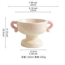 World Cup Trophy Pet Bowl Ceramic Cat Bowl Dog Bowl Dog Basin Cat Bowl Canned Food Bowl Snack Bowl High Pet Water Bowl Food Bowl Hygienic Easy To Clean - 160ml - View 4