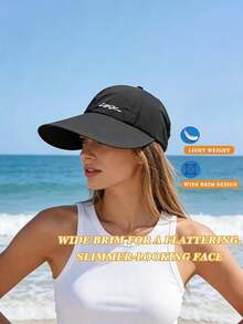 1pc Women's Wide Brim Sun Hat, Outdoor Foldable Baseball Cap With Ponytail Hole, Suitable For Men And Women, Summer Beach - Multicolor - View 3