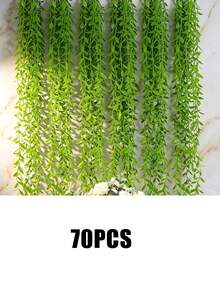 All-Season Artificial DIY Hanging Eucalyptus Vine, Dense Green Leaves, Luxury Faux Eucalyptus Vine, Artificial Ivy Wall Decor, Classic Home Decor, Wedding Party Decoration, Easy Installation, Realistic Outdoor Green Plant Effect, Birthday Graduation Gift, Fake Plants Kitchen Decor - Green - View 9