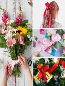 1/2pcs Satin Ribbon Bouquet, Gift Packaging, Birthday Cake Baking Border Decor, Satin Handmade DIY Bow - View 7